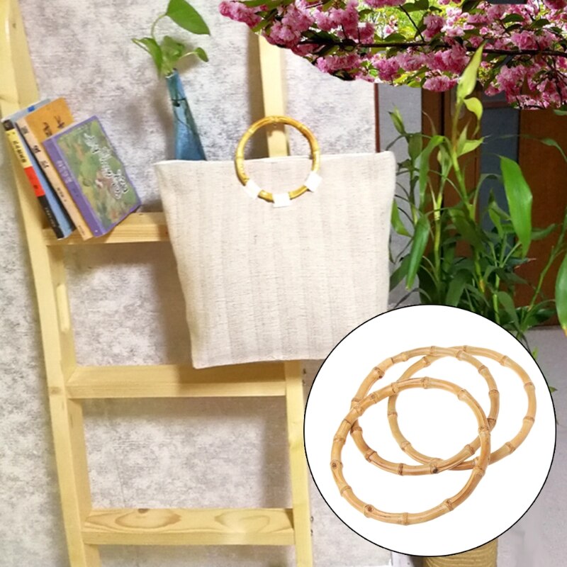 1 X Ronde Bamboe Tas Handvat Voor Handgemaakte Handtas Diy Tassen Accessoires