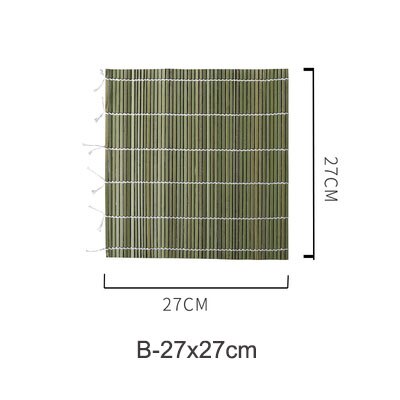 Sushi rullende rulle bambus diy sushi mat onigiri ris rulle hånd maker sushi værktøjer køkken japansk mad beto tilbehør: B -27 x 27cm