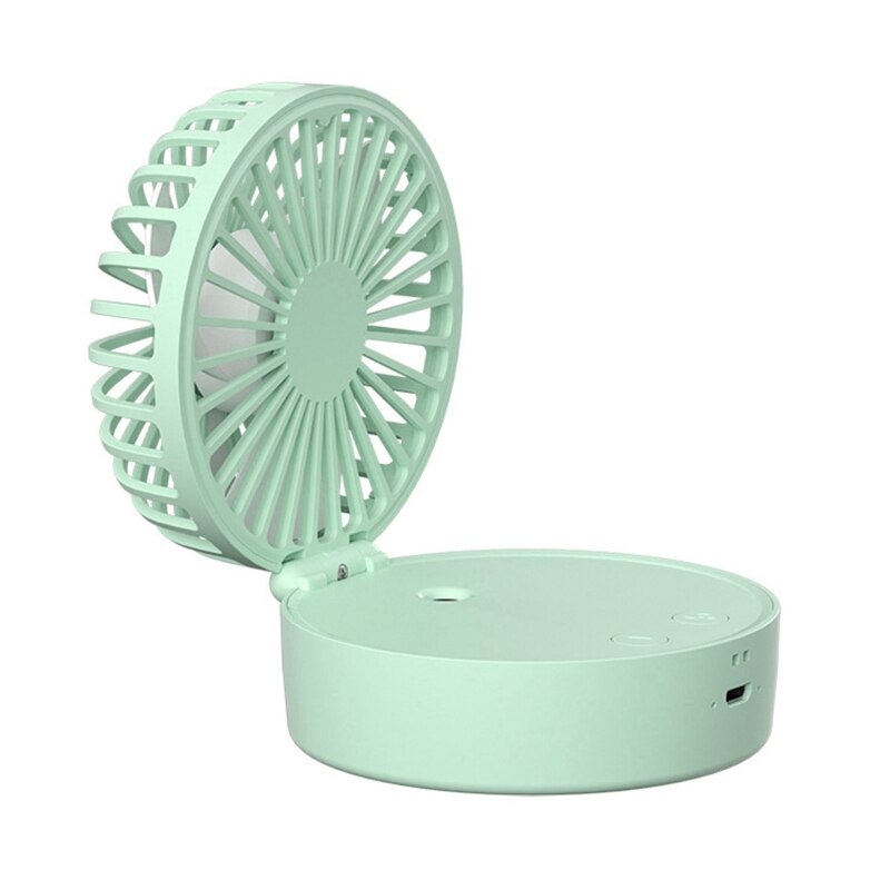 Mini Handheld Water Mist Fan Stille Elektrische Desktop Air Cooling Gadget: Green