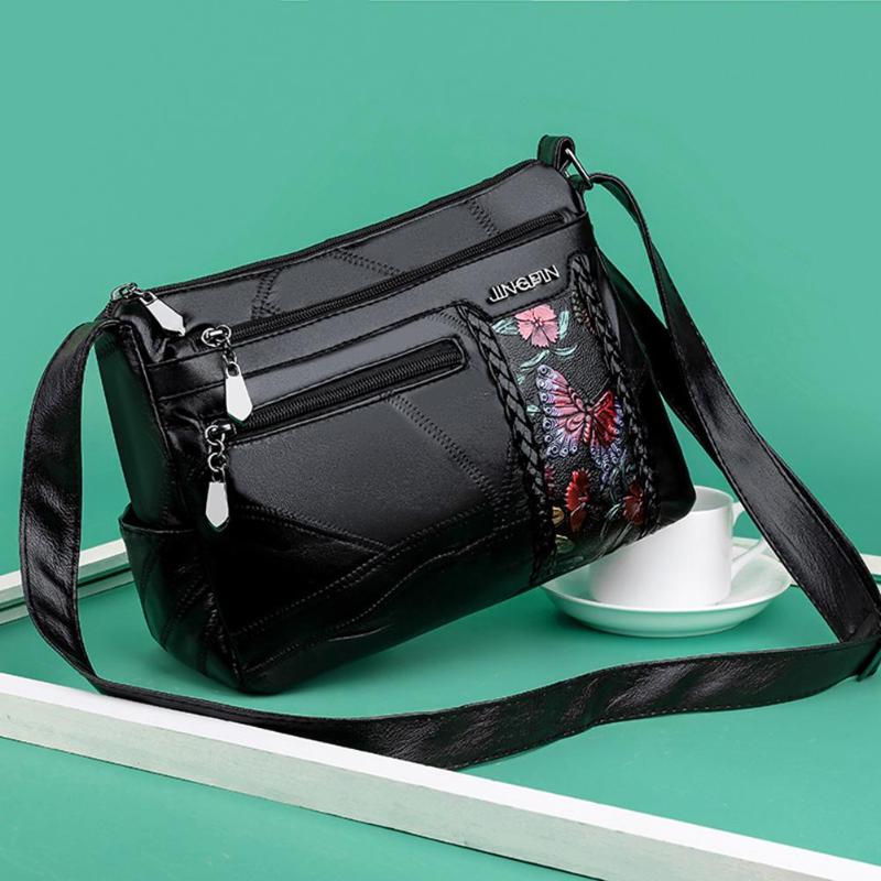 Bolsa de hombro estampada con flores para mujer, bolso cruzado de cuero de , bandolera de viaje de gran capacidad,