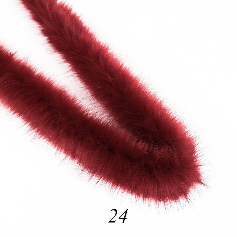 1M Kunstmatige Wasbeer Vossenbont Tapes Faux Konijnenbont Pluizige Kostuum Accessoires Luxe Warm Diy Naaien Tapes Voor Kledingstuk schoen Zak: 24