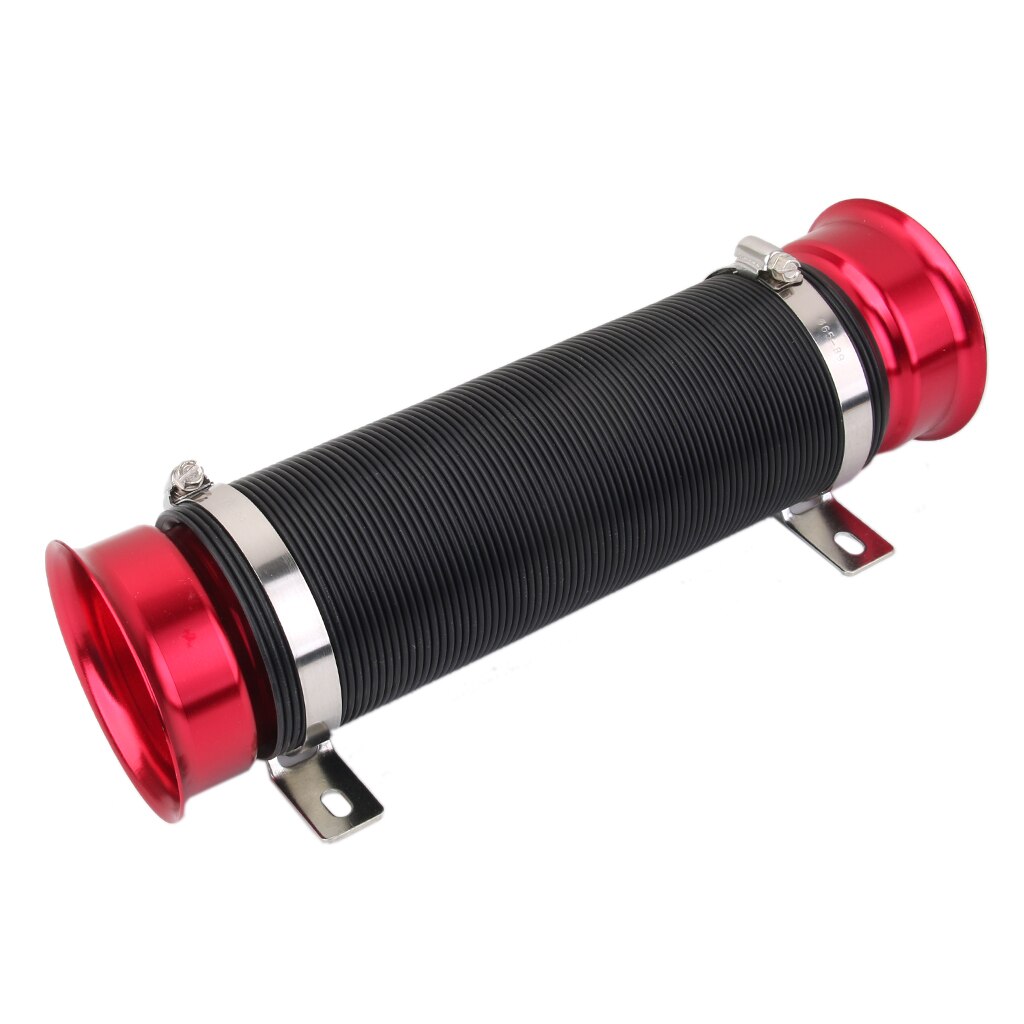 Universal 3" 75MM Flexible Cold Air Intake Pipe Inlet Hose Tube Car Red