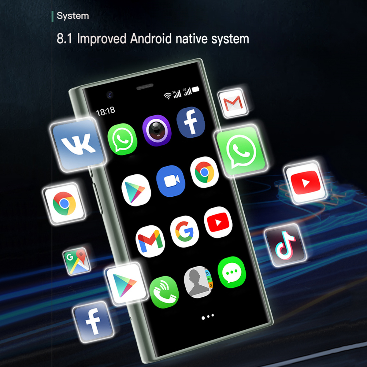 Soyes s23 pro 3.0 "android8.1 mini smartphone 2gb ram 16gb rom duplo sim em espera 1000mah 3g rede compacto telefone móvel