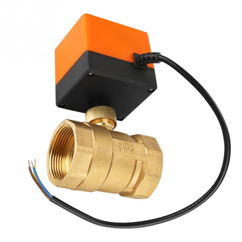 Ac 220v kugleventil 2- vejs 3- leder messing motoriseret kugleventil elektrisk ventil  dn40 g1-1/2in ventil solenoide vandventil