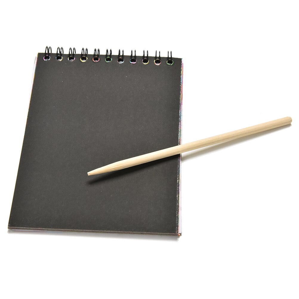 1 PC rasguño Nota de cartón negro DIY de dibujar notas de bosquejo de juguete para niños suministros escolares de cuaderno de papelería