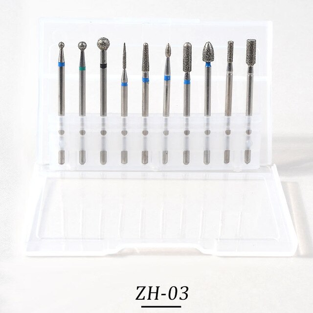 10 unids/set de broca de fresado para manicura torno de uñas para pedicura accesorios de uñas de arte polaco herramienta: C