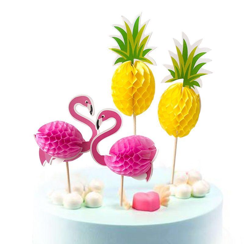 20Stck Holz Karikatur Flamingo Ananas Obst Gabel Stöcke Buffet Cupcake Cocktail Gabeln Festival Geburtstag Backen Nachtisch Gabel Dekor