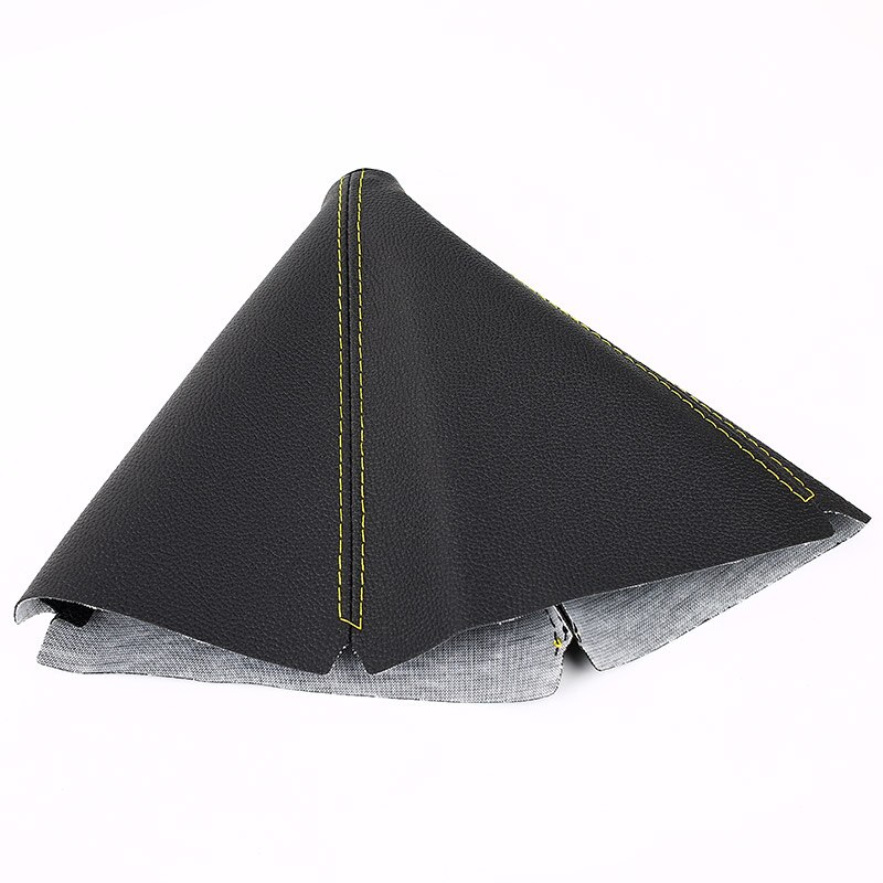 PVC Universal Leather Gear Shift Knob Boot Manual Car Gear Shift Cover: Leather Yellow Line