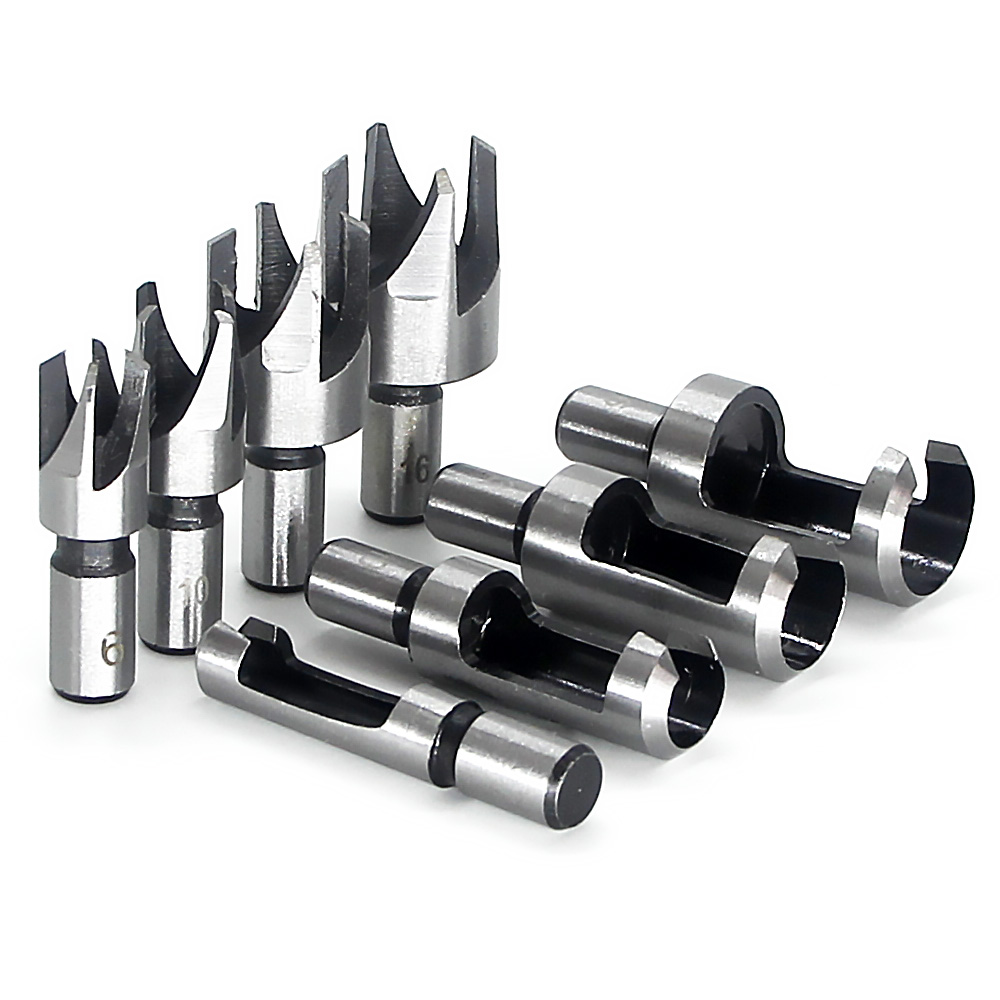 Straight And Tapered Wood Plug Hole Cutter Plug Cutting Drill Take Steel Knife Log Tenon Cork Woodworking Drilling Tools