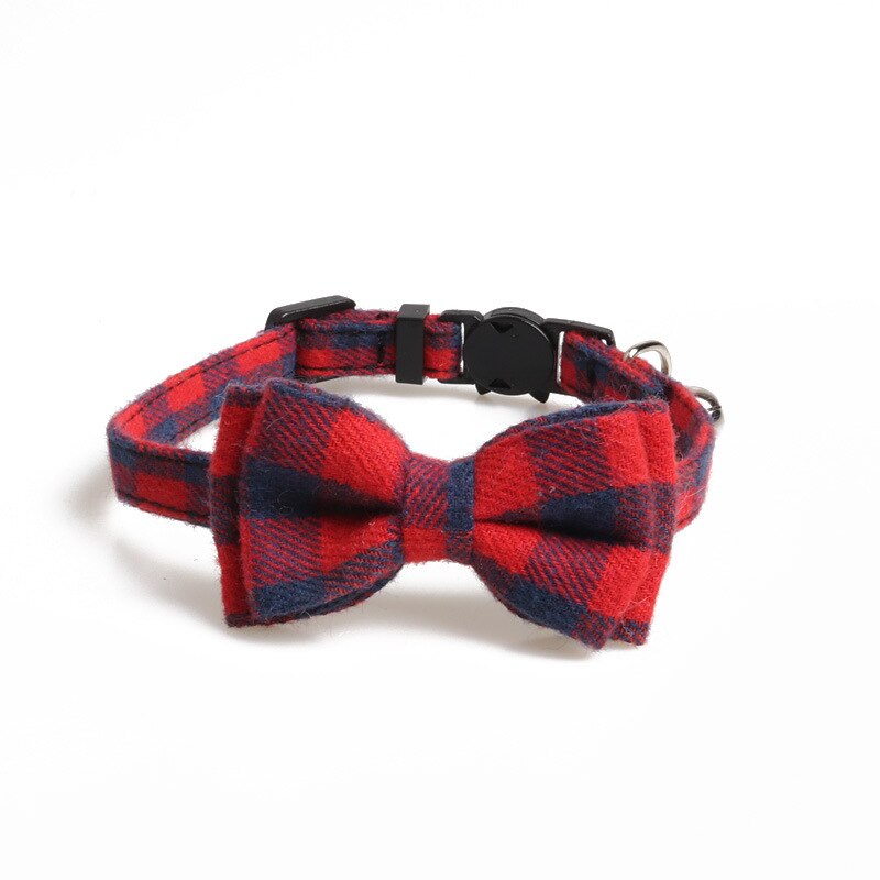 1 stk fargerike rutete små hunder krager bomullsstripet bowknot halskjede bulldog chihuahua sløyfe valp katter fest bandana krage