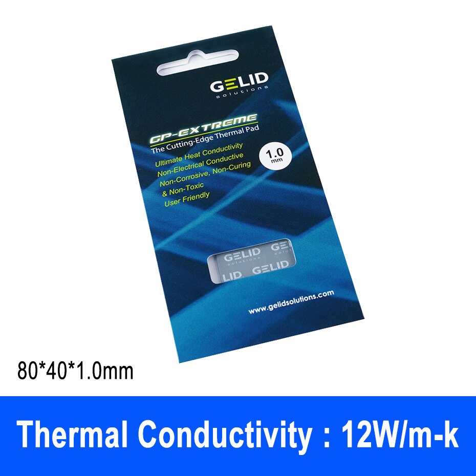 GELID GP-EXTREME Thermal Grease 80X40MM/120X120MM Thermal conductivity 12W/MK CPU GPU Silicone Grease pad: 80X40X1.0mm
