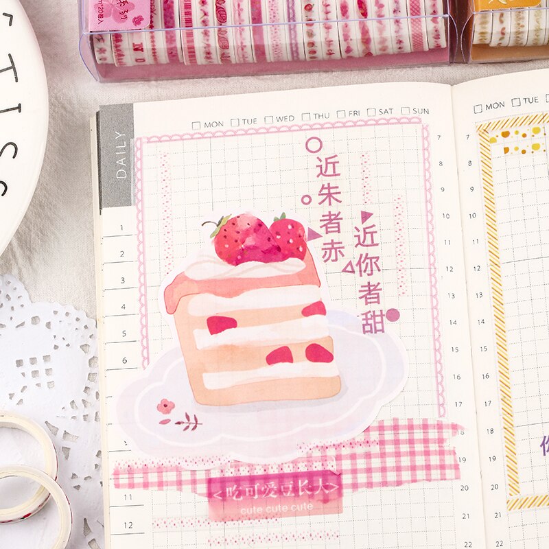 Journamm 5mm*2m*20pcs Color Tapes Janpaese Journal Delicacy Styling Bullet Journaling Adhesive Scrapbooking Deco Masking Tapes