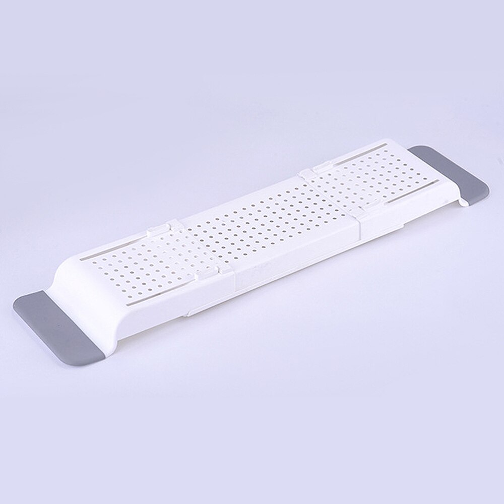 Drain Scalable Bathtub Tray Hollow Out Shower Organizer Plastic Storage Rack For Bathroom Toilet Dark Grey Organizador