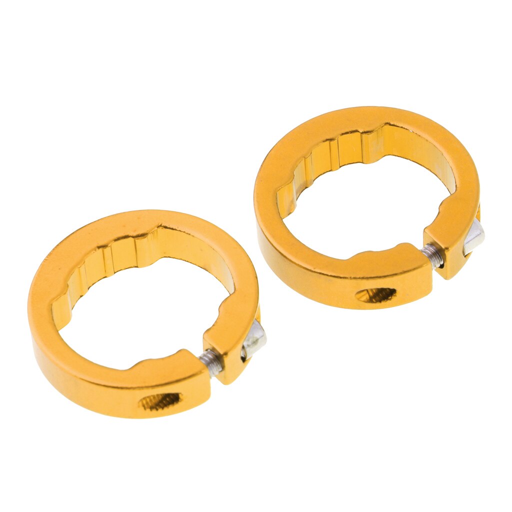 2pcs Alloy Bike Handlebar Grip Lock Ring End Locking Ring: Golden 8mm