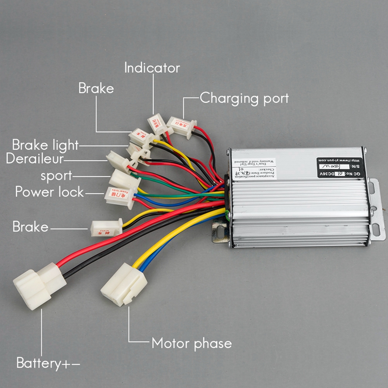 E Bike Scooter Fiets Controller 36V 48V 1000W 30A 800W Dc Geborsteld Voor Skateboard Deel Fit batterij Motor Motor Deel YK31F