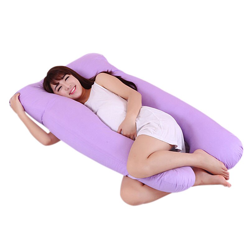 Maternity Pregnancy Boyfriend Arm Body Sleeping Pillow Case Covers Sleep U Shape Cushion Cover B99: Purple 