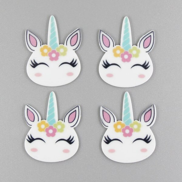 10 st/lot harts hästhuvud cabochons för pilbågar tecknad horned häst harts platt rygg hantverk gör-det-själv-håraccessoarer/kylskåp klistermärke: 11