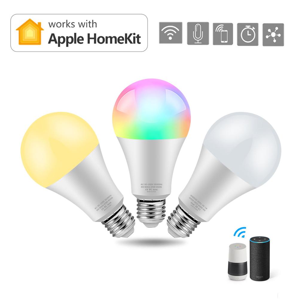 Smart Lamp Siri Alexa Voice Remote Control Switch Homekit E27 WIFI Bulb For IOS Home Lightings Smart Life Decoration LED Lights