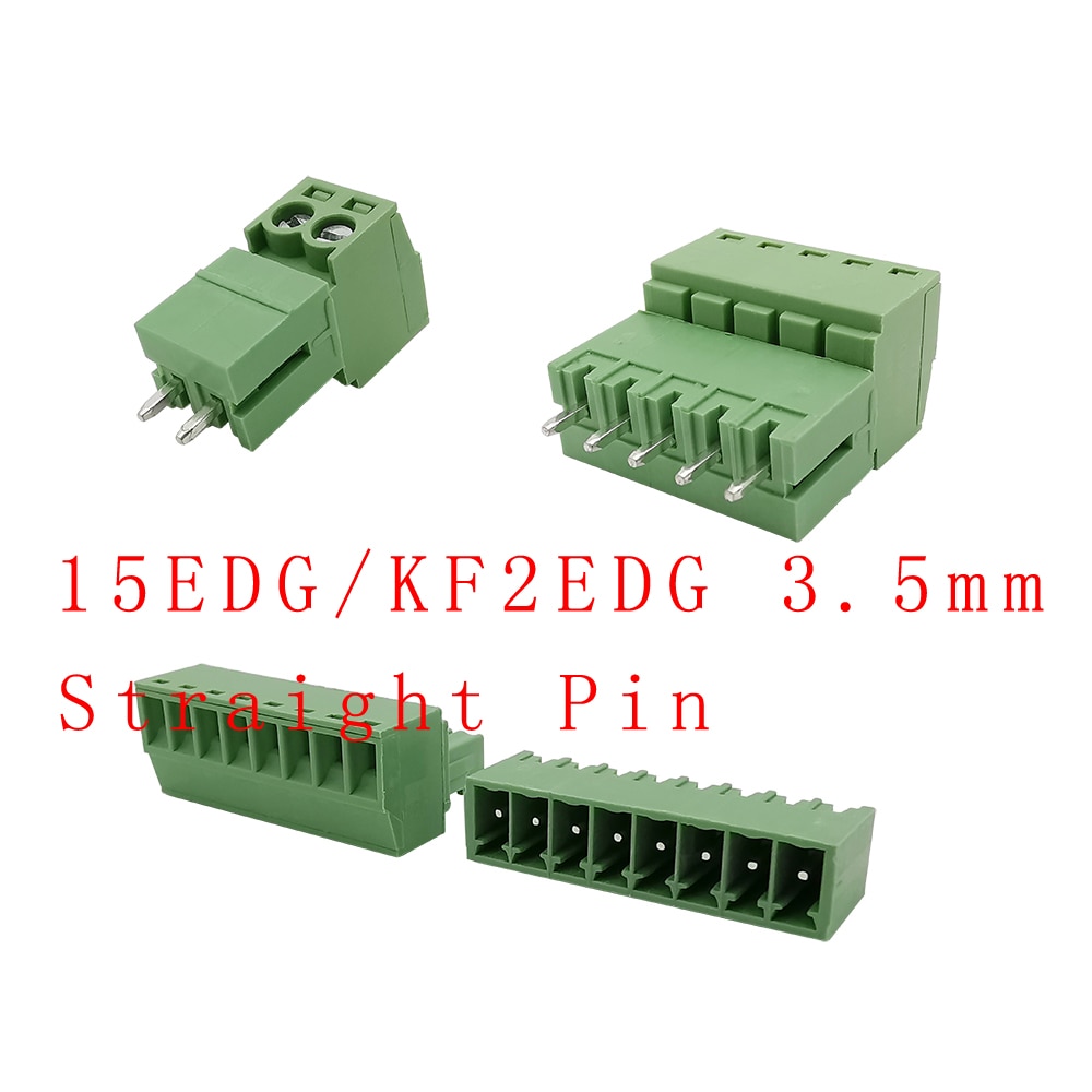 5Pairs 15EDG 3.5 mm KF2EDG 3.5mm PCB Screw Terminal Block Connector Right Angle/ Straight Needle Plug Pin Header Socket 2-12 Pin