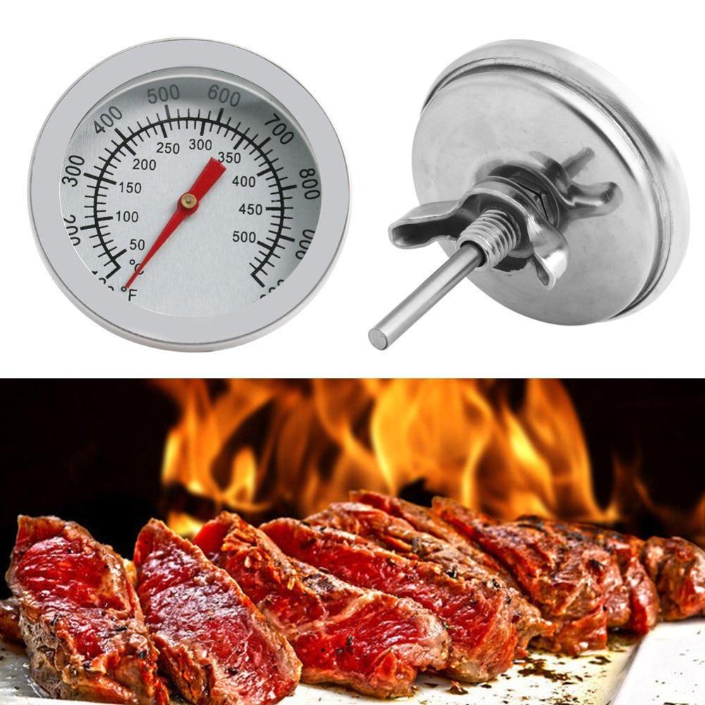 Rvs Bimetaal Grill Barbecue Thermometer Oven Roestvrij Bbq Thermometer Celsius 50 ~ 500 ℃ 100 ~ 1000 Fahrenheit