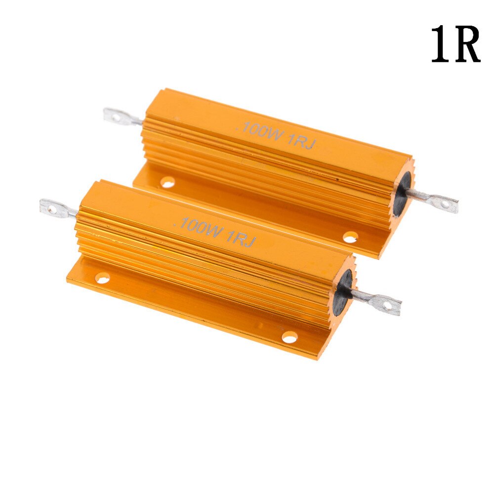 2Pcs 100W Watt Shell Power Aluminum Housed Case Wirewound Resistor 1Ohm 1R