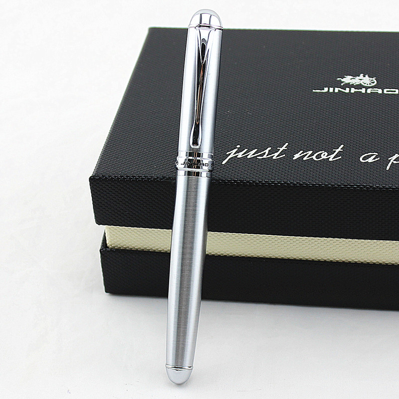 JINHAO 750 Stift Geschäft Schreiben Liefert Grau 0,7mm Feder Gel Stift Schach boad Rolle Ball Kuli luxus Schreiben tinte schwarz Nachfüllung
