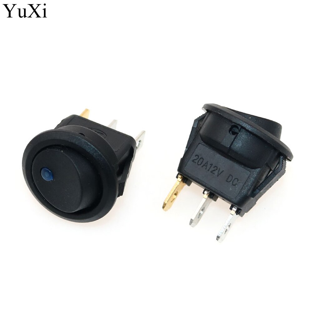 YuXi 3 Stifte Mit LED-leuchten Schalter 12V 20A Katze Auge Schalter Auto Auto Stiefel Runde Rocker Schalter AUF -WEG