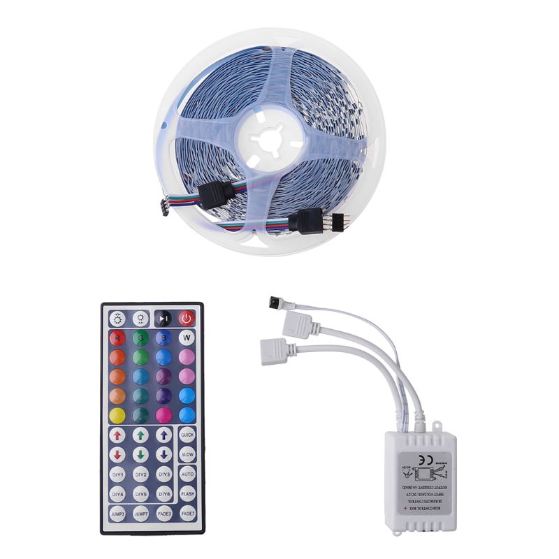 Color Changing LED Strip Light 3528 SMD RGB with 44key Remote Controller Indoor F3ME