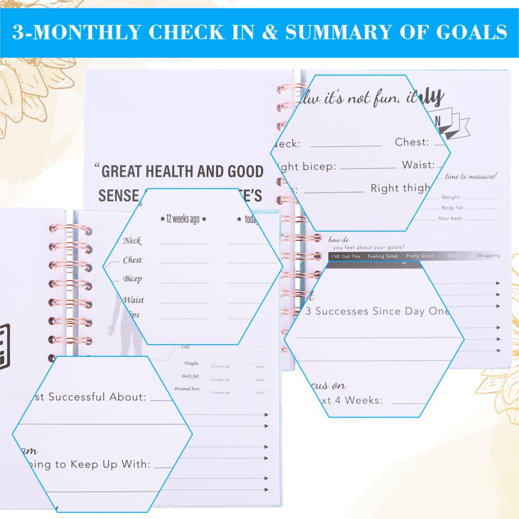 Fitness Journal Workout Planners with Diet &amp;amp; Calorie Personal Health Tracker