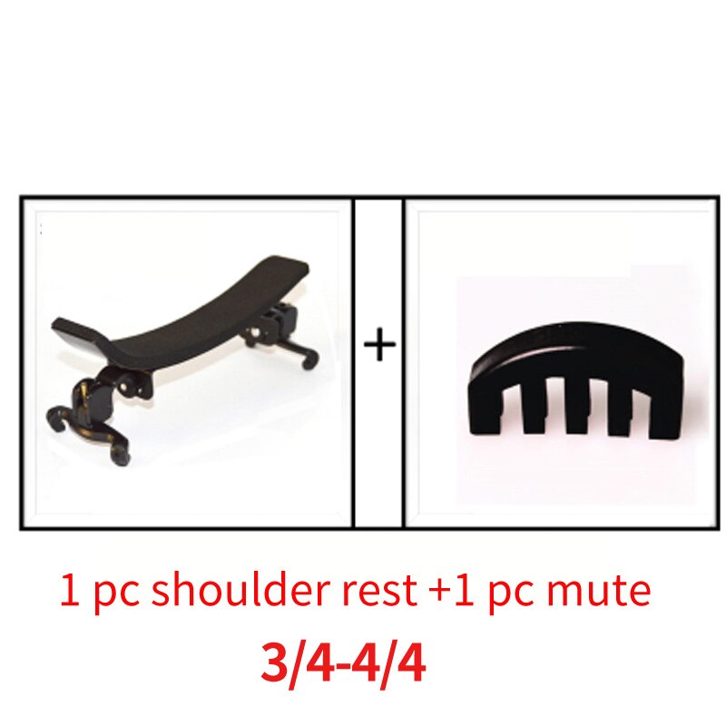 Repose-épaule réglable pour violon 3/4 4/4 1/4 1/2, accessoire de Bon Style, pièces de Support, raccords: black 34 44  mute