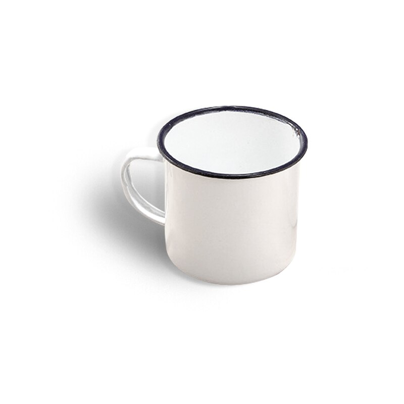 RUIDA Print Coating Enamel Simple Cup Nostalgic Vintage Lover Enamel Drinkware Coffee Cups Tea Cup XO00ZB: white