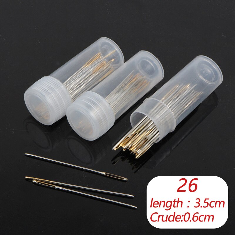 Agujas de Punta Roma con Base Dorada para Bordar y Hacer Punto de Cruz, Herramientas para Costura con Estuche Incluido, 30 Unidades: 3