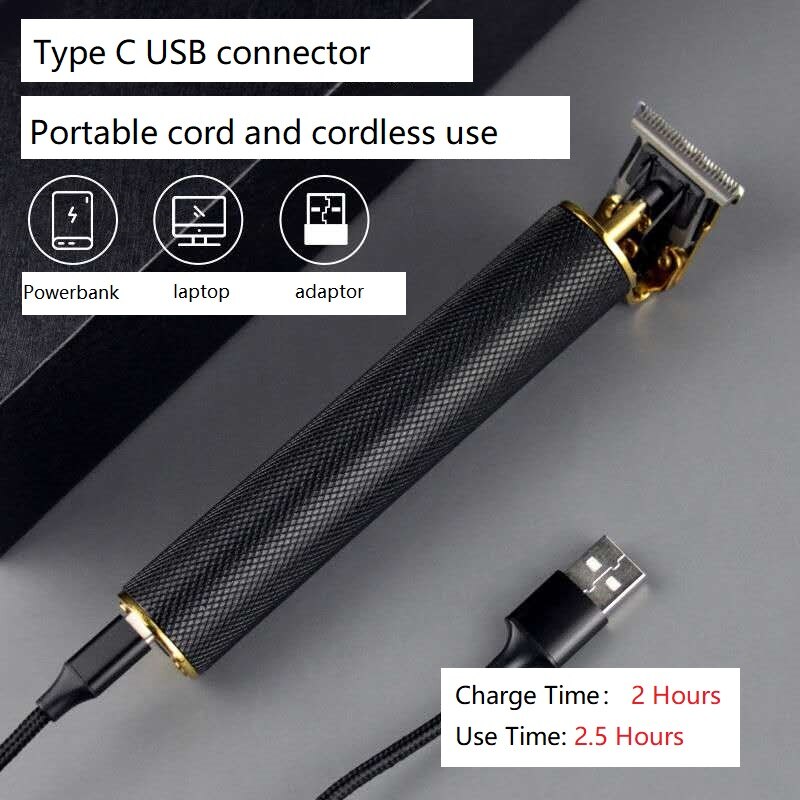 100-240V Pro Hair Clipper Rechargeable Beard Trimmer for Men Kids Barber Hair Cutting Machine Razor Cordless 0mm T-blade Cutter