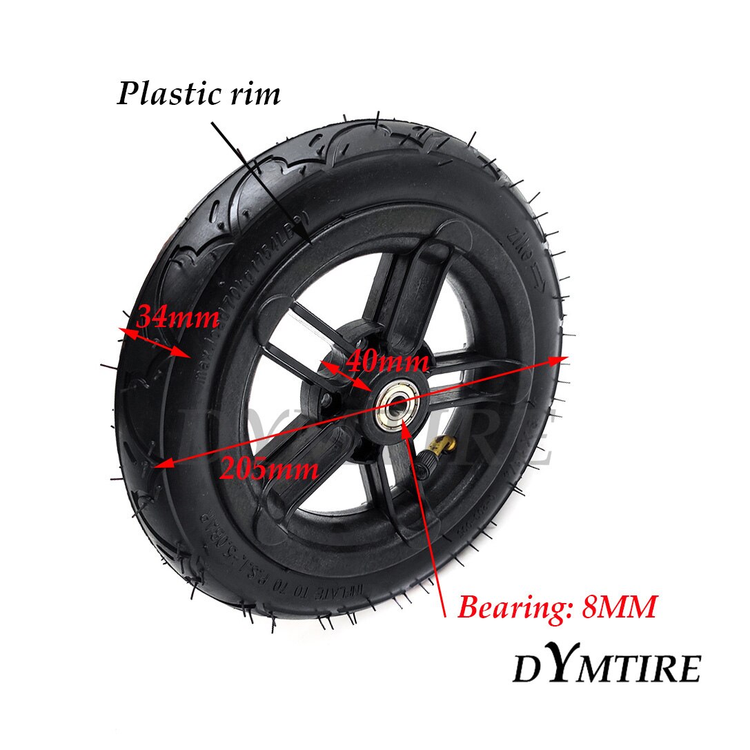 8X1 1/4 Wheel Pneumatic Tire with Plastic Rim for Folding Electric Scooter 8 Inch Inner and Outer Tyre Accessories
