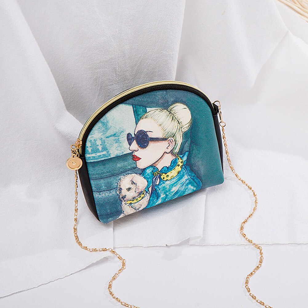 Girl Crossbody Bags Mini Stylish Pattern Messenger Bags Shell Shape Shoulder Bag SER88: women-dog