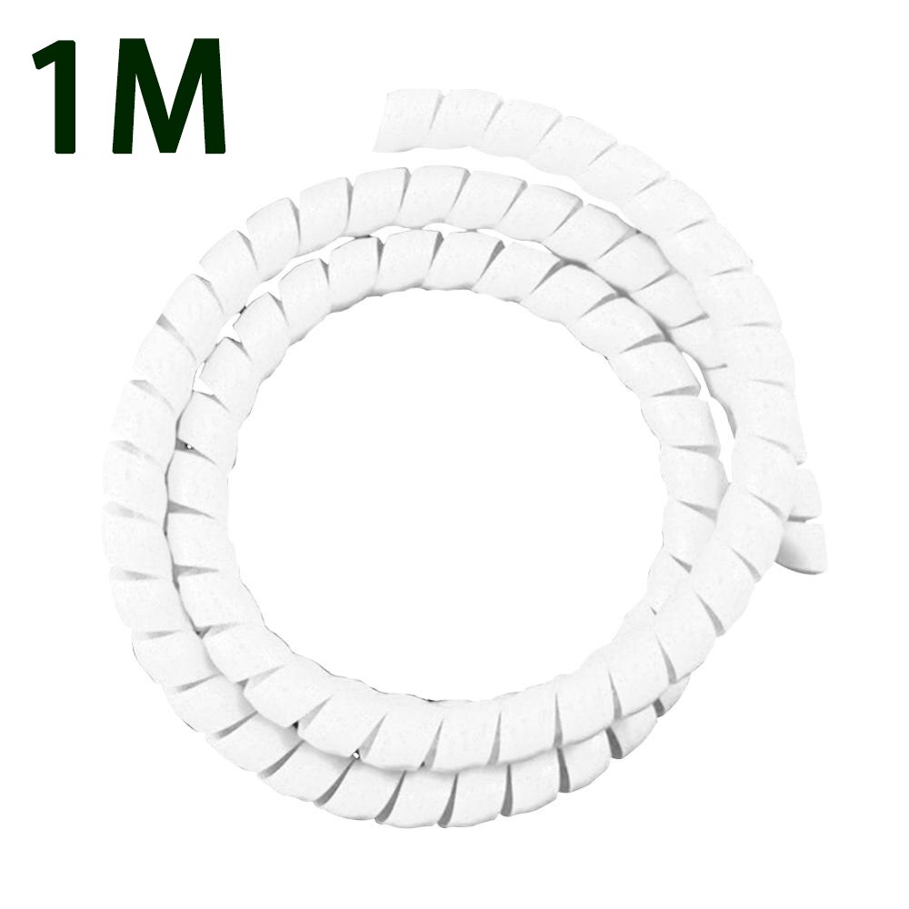 8mm 1m/ 35mm 0.45m Spiral Cable Protector Line Spiral Winding Cable Wire Cover Tube for Xiaomi M365 Ninebot Electric Scooter: 8mm 1M white