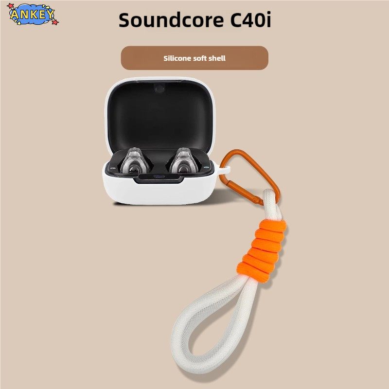 Hoes voor anker soundcore  c40i , zachte beschermhoes, nylon draagkoord, stofwerende hoes, handkoord, draagriem, accessoires: Bruin