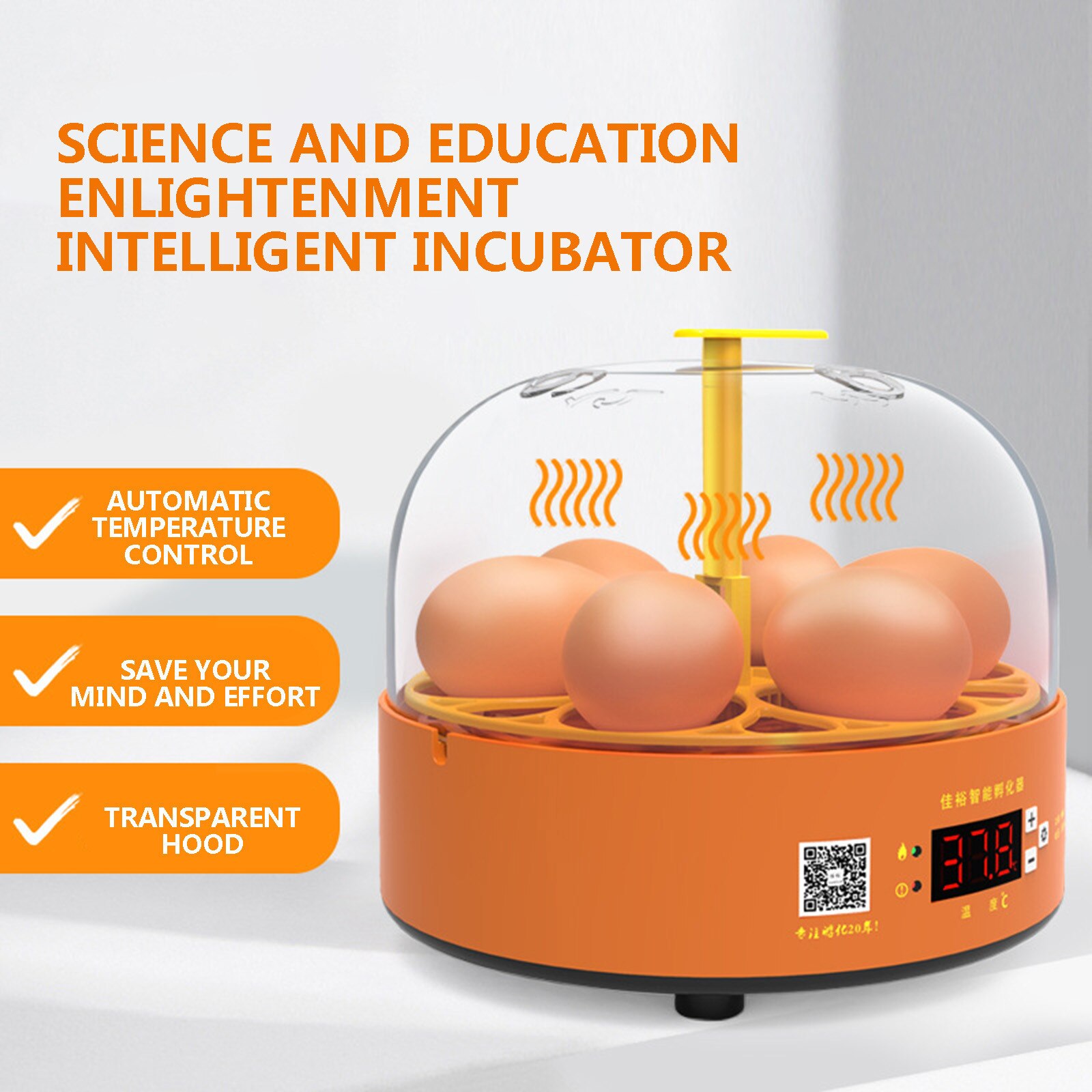 Mini 6 Egg Incubator Poultry Incubator Brooder Digital Temperature Hatchery Egg Incubator Hatcher Chicken Duck Bird Pigeon
