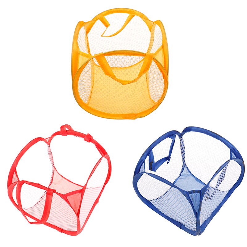 Laundry Basket Pop Up Washing Clothes Bag Foldable Mesh Storage Toy Container Organization Home Storage Household