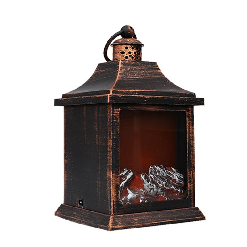 Metal Flickering Flame Lantern Indoor Hanging Lanterns LED Flame Lights W0YC: C