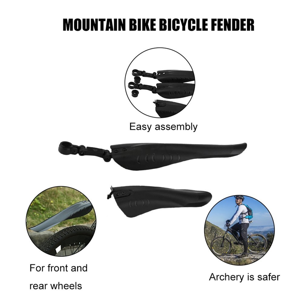 1 set 34mm- rörs cykelstänkskärm plast mtb mountainbike svanshuvud stänkskärm lerskydd skydd vingar framskärmar bak
