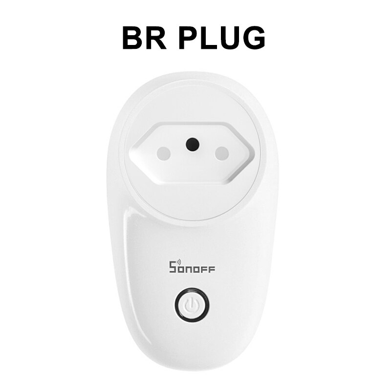 Sonoff S26 WiFi Smart Plug EU VS UK AU CN Automatisering Smart Home Afstandsbediening Socket Kit Switch Compatibel met Alexa google Thuis: BR Plug