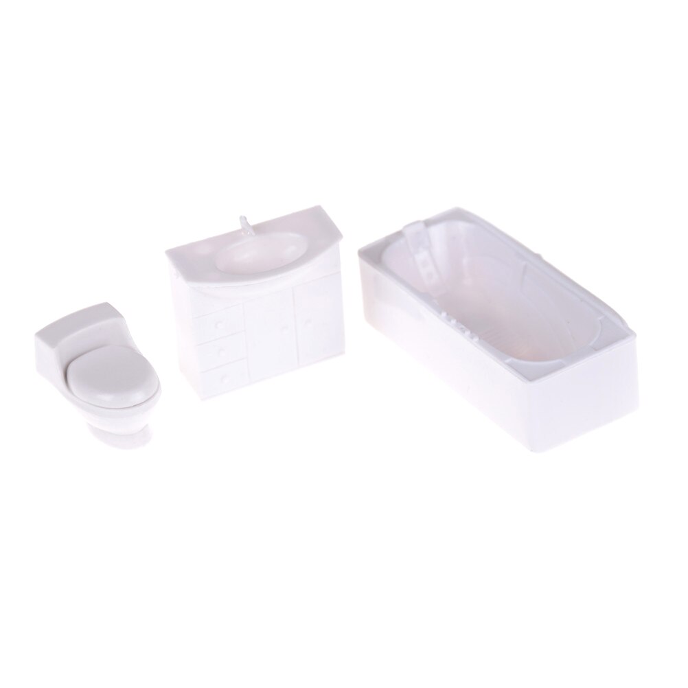 3 stuks poppenhuis badkamer benodigdheden mini badkuip dichtstbijzijnde gereedschap wastafel miniatuur meubels speelgoedset