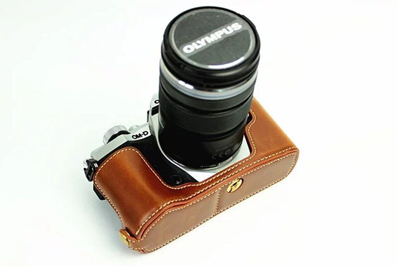 Funda protectora de cuero para cámara Olympus OM-D EM5 II E-M5 Mark II EM5 III E-M5 Mark III: E-M5 II Brown