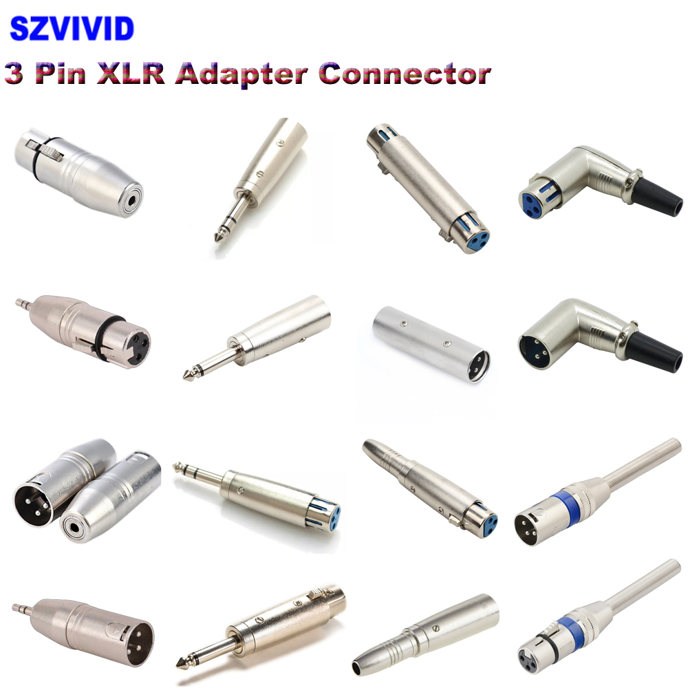 Audio Jack 3 Pin XLR Adapter Connector to 3.5 mm Male Female 6.35 mm To XLR Plug Audio Converter Microphone Adaptors