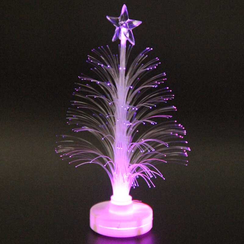 LED bunte fiber Optik Weihnachten baum Farbige Fiber Optik Langsam Blitz LED Mini Weihnachten Baum mit oben Stern Batterie angetrieben