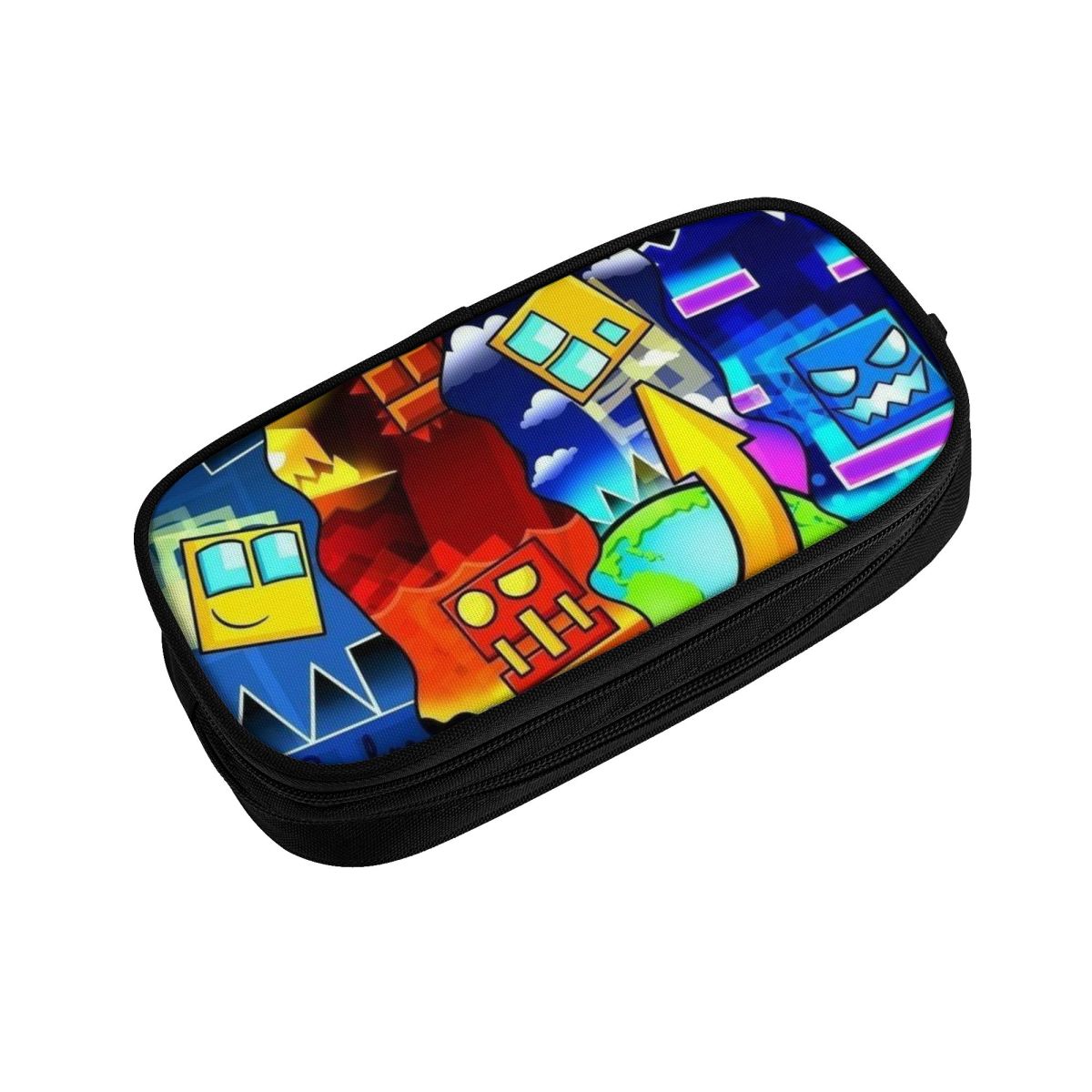 Geometry Dash etui dubbellaags grote capaciteit voor school etui perfecte: groen