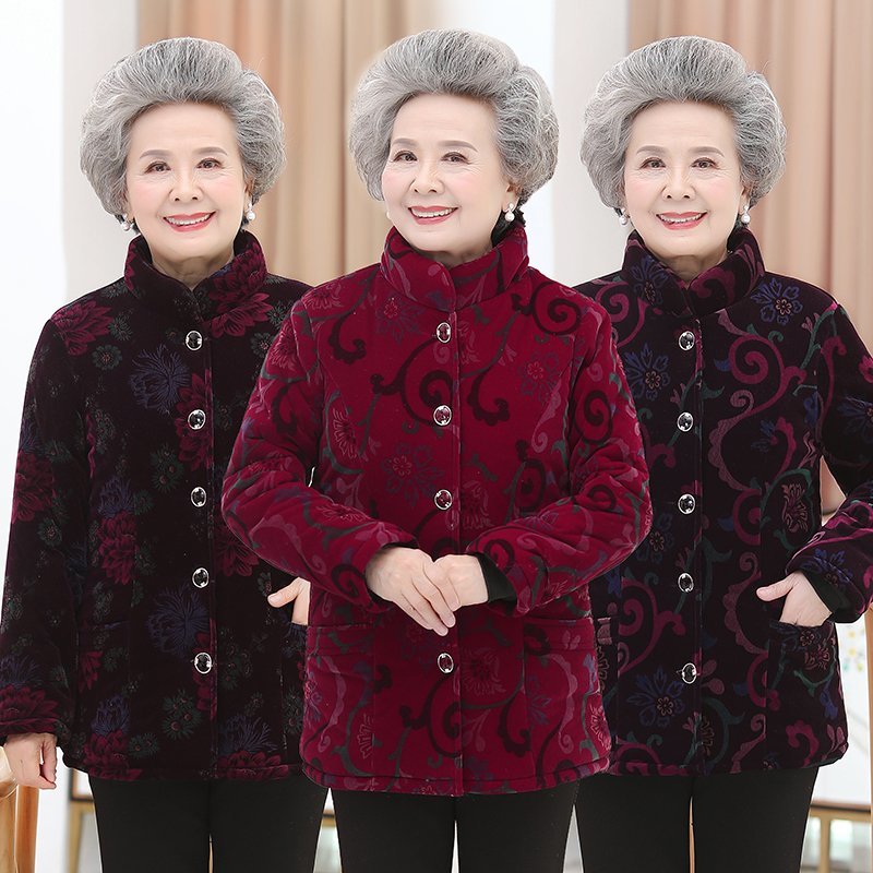 Manteau grande taille 5XL pour femmes âgées de 60 à 80 ans, veste chaude d'hiver, pardessus court pour femmes, vêtements d'extérieur, tenue de grand-mère