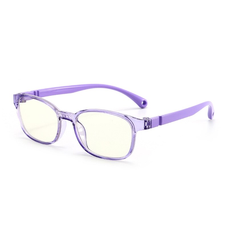 Lunettes à la pour enfants, lumière bleue, filtre Anti-éblouissement, lunettes pour filles et garçons, blocage de la monture optique, lentilles claires TR90: Violet