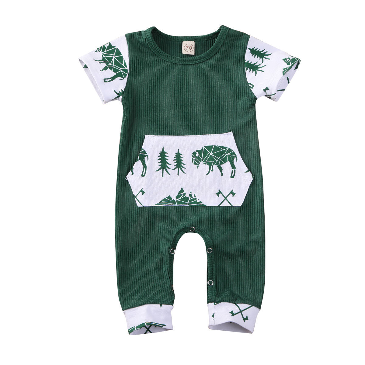 0-24M Neugeborenen Sommer Kleidung Unisex Baby Jungen Mädchen Baumwolle Strampler Kurzarm Einteilige Overall Rippen Outfit kleidung